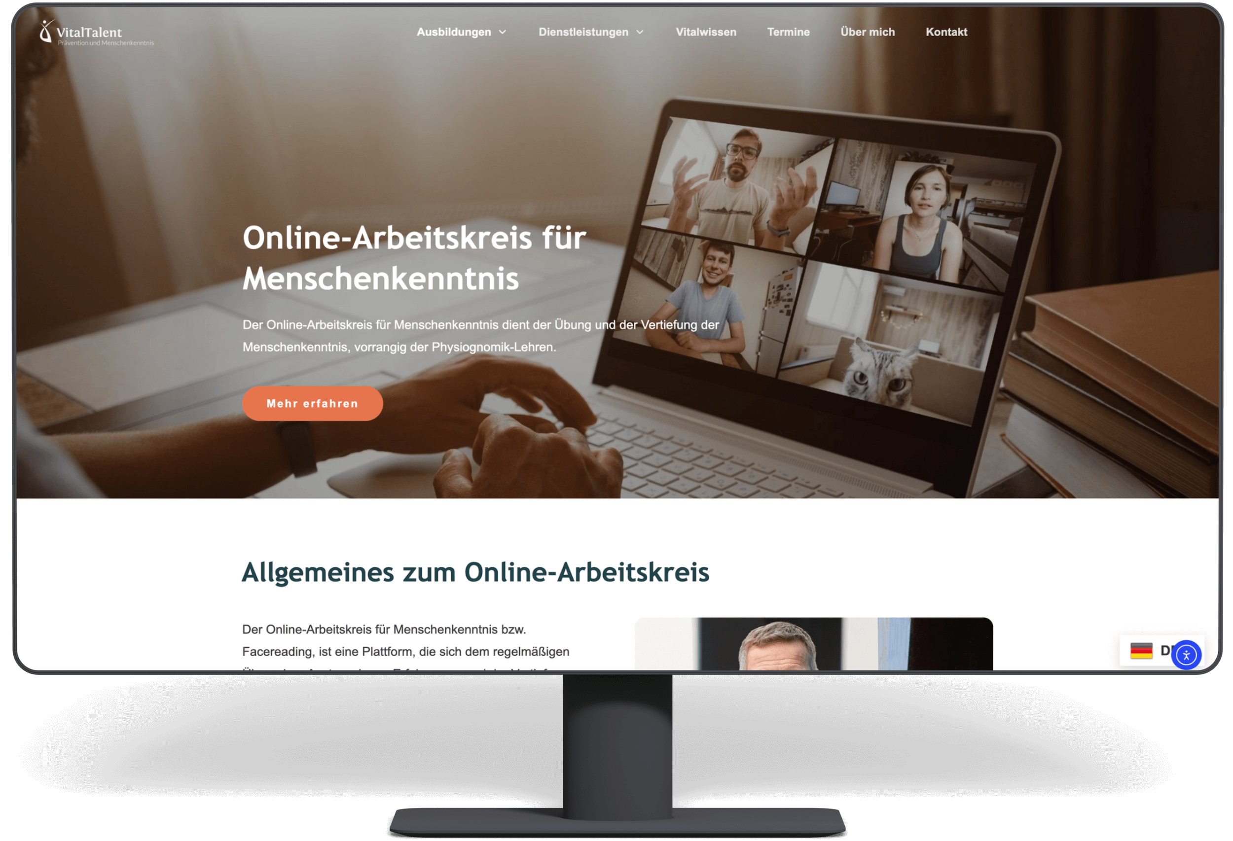 Webseite nach dem Redesign
